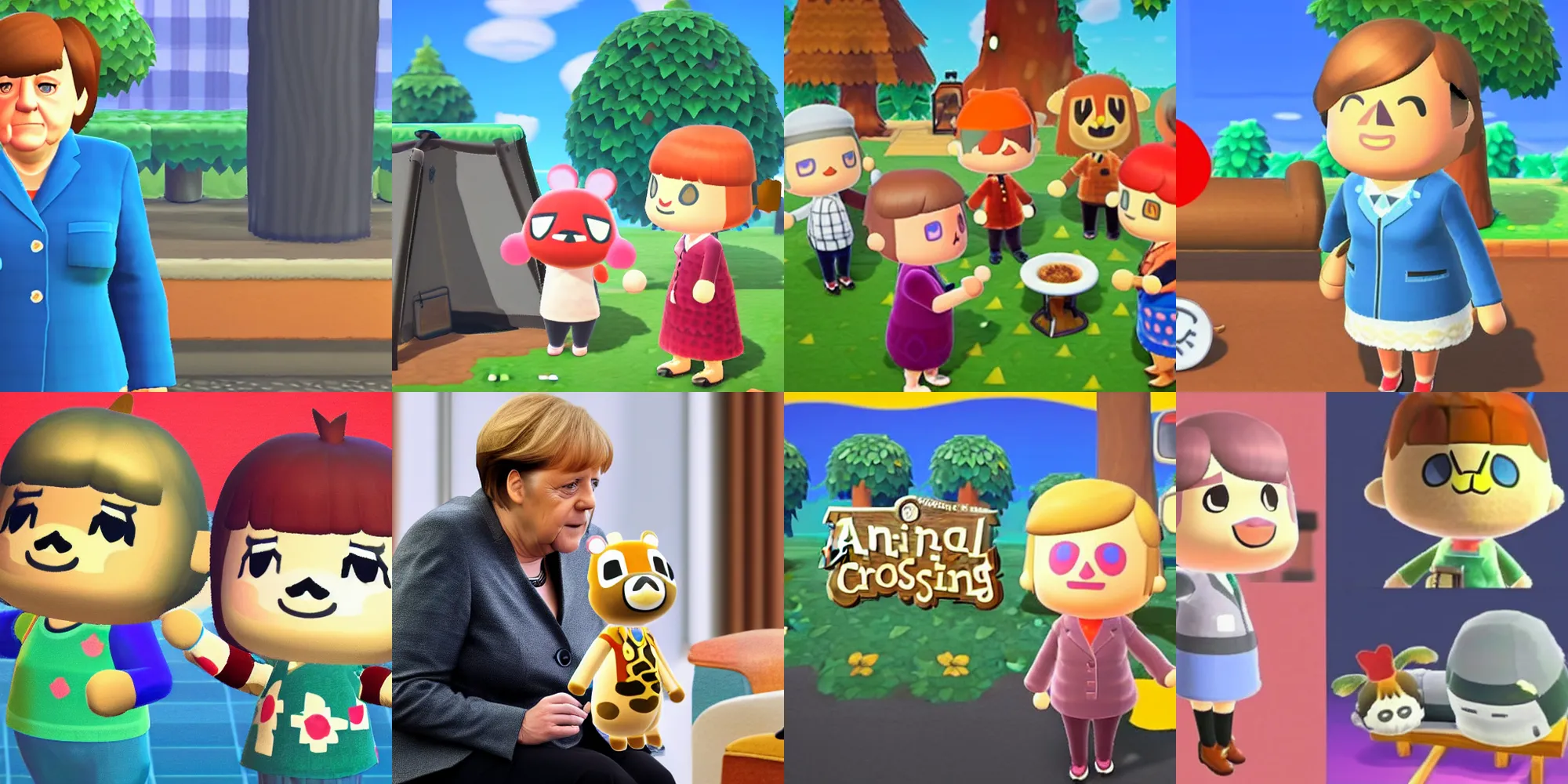 Image similar to angela merkel as a animal crossing character