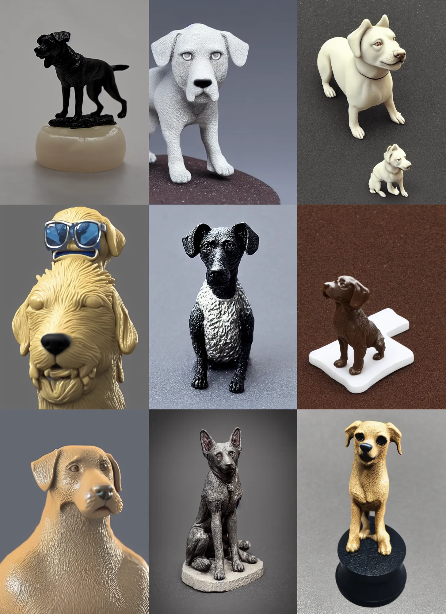 Prompt: 80mm resin detailed miniature of a Dog, Logo, textured base; Product Introduction Photos, 4K, view from front