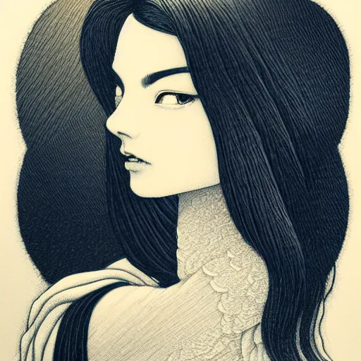 Image similar to medium portrait soft light, by sana takeda, inspired by victorian marvel comics, etching, fine, sharp high detail,