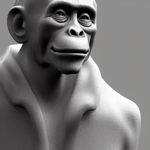 Prompt: vladimir putin is anthropomorphic monkey, 3 d render, by famous artist, horror