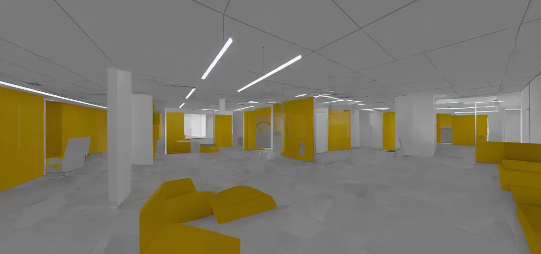 Prompt: backrooms yellow office place with nobody bright, 8 k photorealistic, hd, high details, trending on artstation