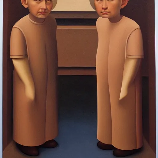 Prompt: oil painting by george tooker