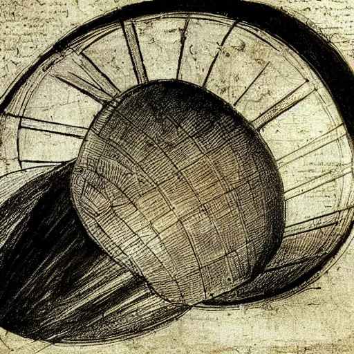Prompt: Leonardo DaVinci illustration of a nuclear bomb