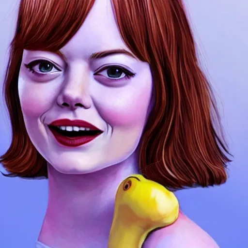 Image similar to emma stone as an anthropomorphic banana