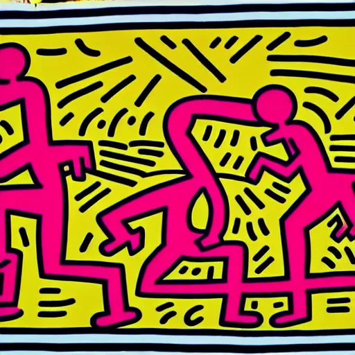 Prompt: origin of the universe painted by keith haring