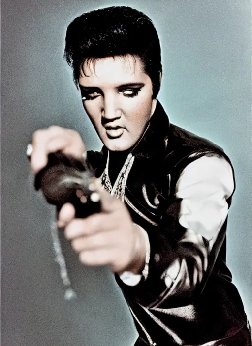 Prompt: photo of superstar elvis presley by anne leibovitz