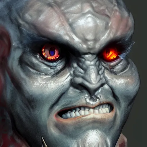 Prompt: a close up portrait of a demon slayer man, trending on artstation