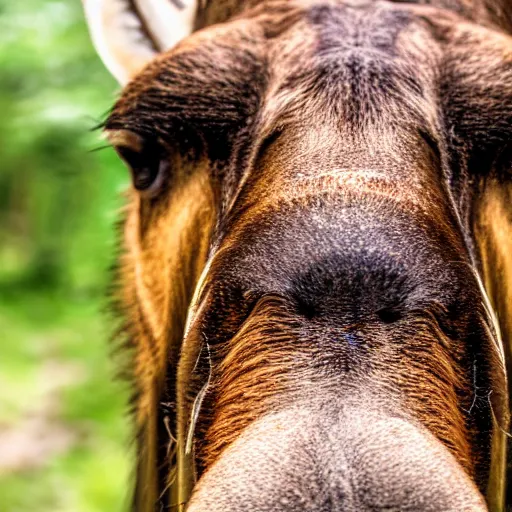 Image similar to close - up fisheye photo of a moose nose