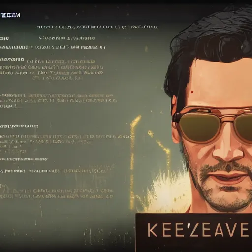 Prompt: Keanu Reevez in disco elysium