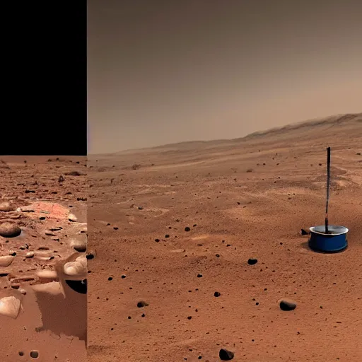 Image similar to mark rutte cleaning up spilled coffee on mars