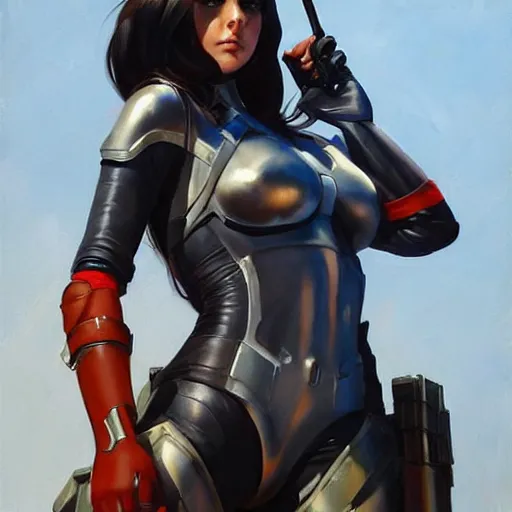 Image similar to greg manchess portrait painting of partially armored x - 2 3 laura kinney as overwatch character, medium shot, asymmetrical, profile picture, organic painting, sunny day, matte painting, bold shapes, hard edges, street art, trending on artstation, by huang guangjian and gil elvgren and sachin teng