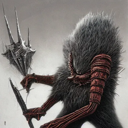 Image similar to sonic the hedgehog as a dark souls boss by zdzisław beksiński