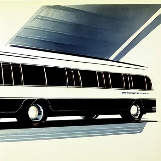 Prompt: concept art for a super compact bus, painted by syd mead, high quality