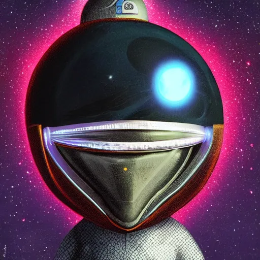 Prompt: dark helmet dik dik spaceballs digital illustration, trending on artstation, animated