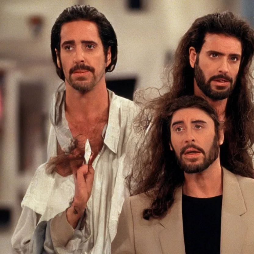 Image similar to still of Jesus Christ in 1990s fashion, from TV Series Seinfeld (1994)