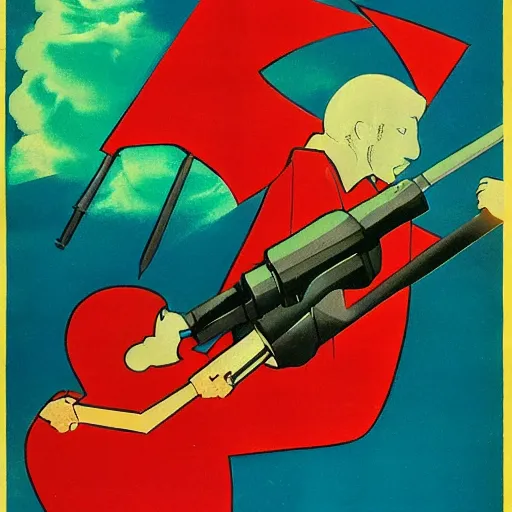 Prompt: soviet communist propaganda poster about the dangers of anime