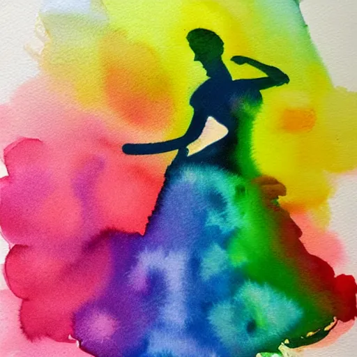 Prompt: rainbow impressionist in watercolor