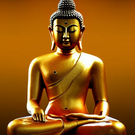 Prompt: highly detailed full body picture of golden Buddha statue, concept art, digital art, studio lightning, bright colors, intricate, masterpiece, photorealistic, hiperrealistic, sharp focus, high contrast, intricate, Artstation HQ, DeviantArt trending, 4k UHD, Unreal Engine 5, Octane render