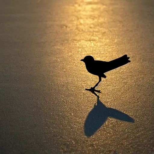 Image similar to sunset shadows in shape of bird