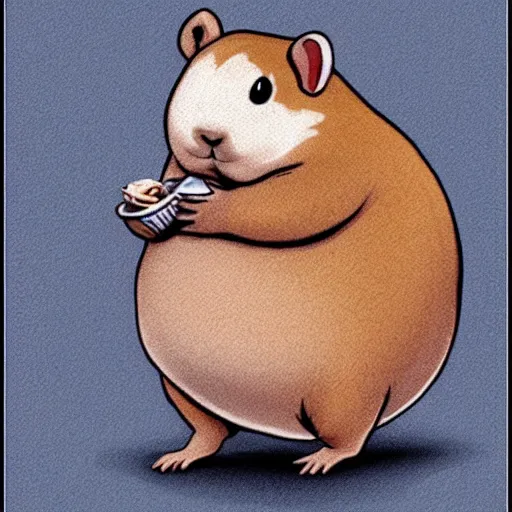 Image similar to fat obese anthro hamster cartoon