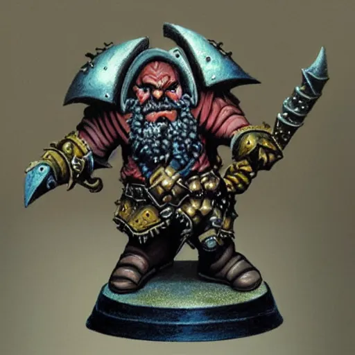 Image similar to chaos dwarf smith from warhammer fantasy : : head and torso oil painting