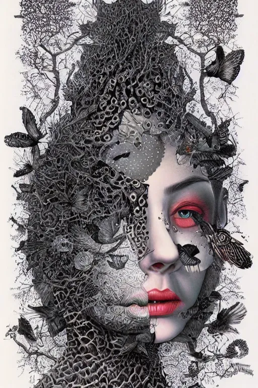 Prompt: cell shaded optical illusion by dan hillier color work by daniel merriam