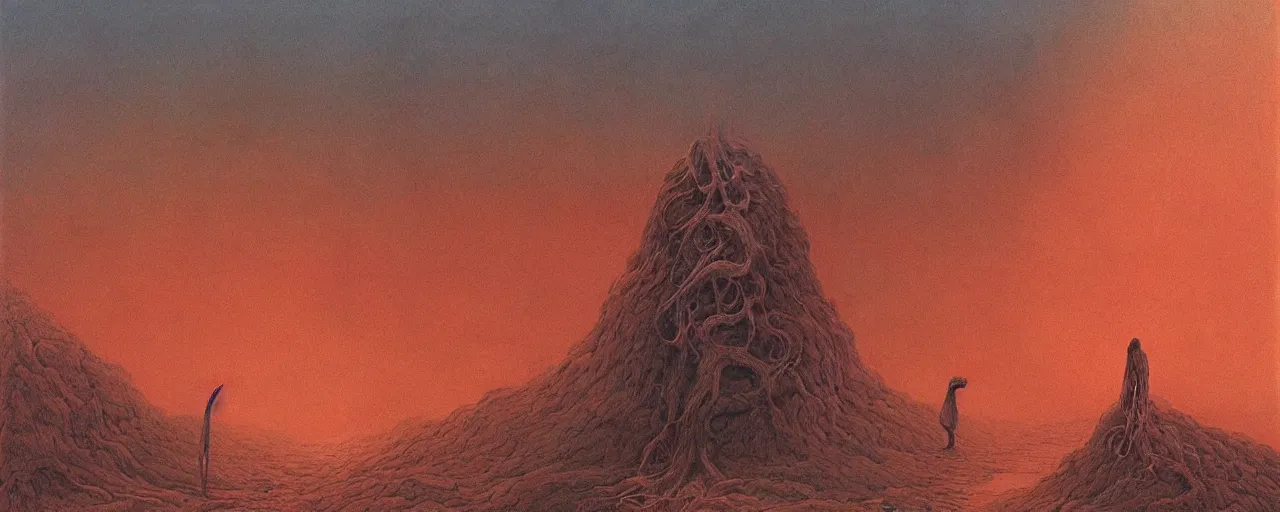 Image similar to emotions by zdzislaw beksinski, by lewis jones, by mattias adolfsson, arm color tone gradient background, concept art, beautiful composition, digital painting