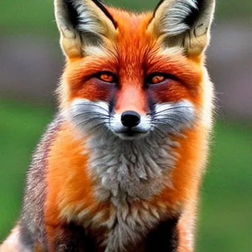 Image similar to A cross eyed fox obviously drunk on power.