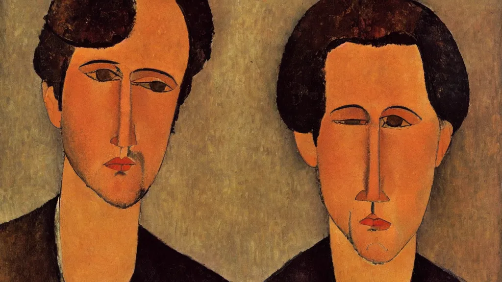 Prompt: a self portrait of Amedeo Modigliani