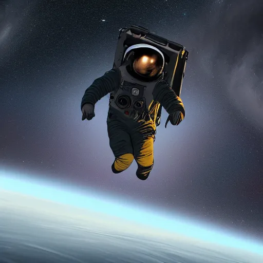 Image similar to astronaut falling into a interstellar black hole