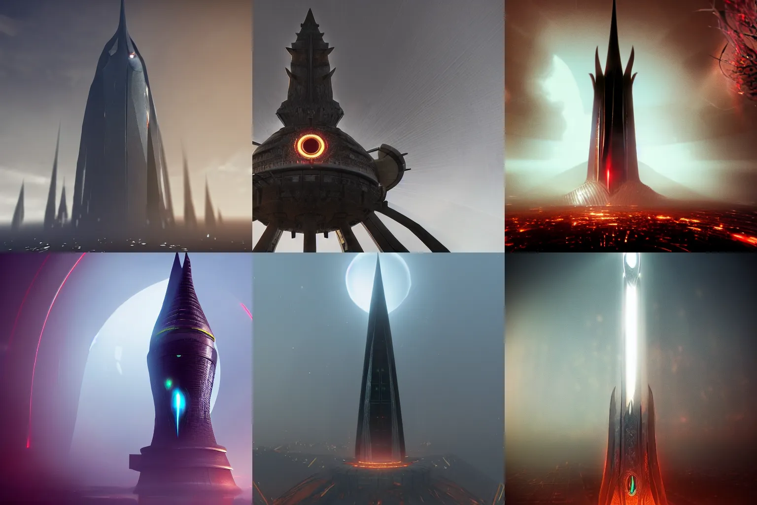 Prompt: eye of sauron tower, octane render, artstation trending