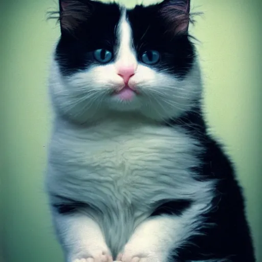 Image similar to obese cat. extra fluffy. anscochrome.