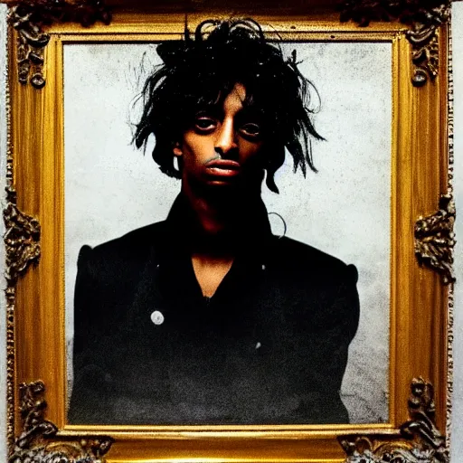 Image similar to a portrait of Playboi Carti in the style of Francisco Goya, dark, creepy, high contrast, nihilistic