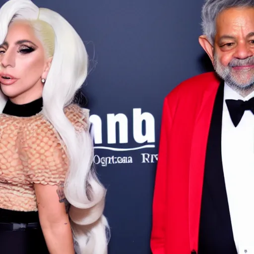 Prompt: an image of Lady Gaga and Lula President