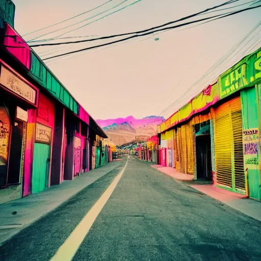 Image similar to They tell stories of a Neon Valley Street as we love in Technicolor