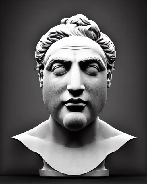 Image similar to surreal mythical dreamy black and white fine art photo of a monumental sculpture bust of elmo, rim light, cinematic, studio dramatic light, poetic, octane render, 8 k, photo - realistic