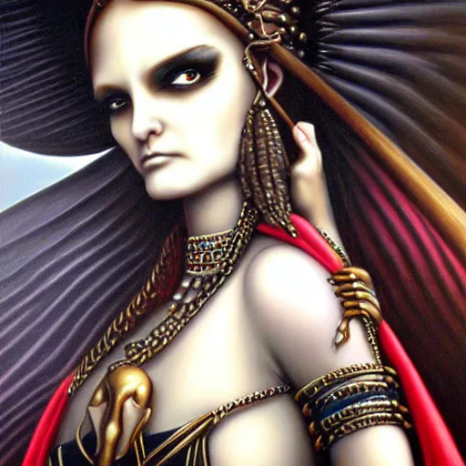 Image similar to candid photographic close up portrait, goddess of death, by anne stokes, photorealism, highly detailed