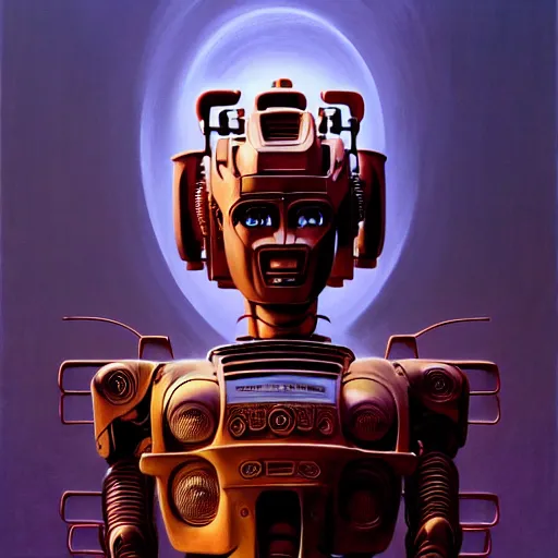 Prompt: cinematic portrait of a bodhisattva robot, transformers, intricate, desaturated, Tim Hildebrandt, Wayne Barlowe, Bruce Pennington, donato giancola, larry elmore, maxfield parrish, Moebius, Thomas Ehretsmann, oil on canvas, gouache painting, masterpiece, trending on artstation, cinematic composition, dramatic pose, volumetric lighting, sharp, details, hyper-detailed, HD, 4K, 8K