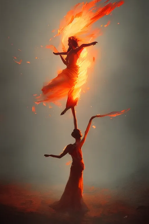 Image similar to fire dancer in the wind by artgem and greg rutkowski, light cone, reimagined by industrial light and magic