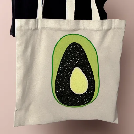 Prompt: Avocado Design on a Totebag, Concept Product