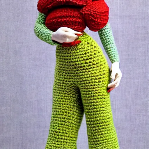 Image similar to Pretty Woman with crocheting figure