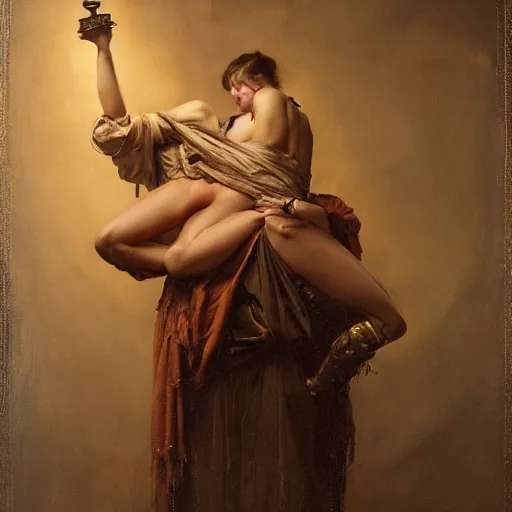 Image similar to highly detailed oil painting | very intricate | cinematic lighting | award - winning | alcoholism as a person | by roberto ferri, by tom bagshaw, by j. c. leyendecker and klimt, american romanticism, by austin osman spare, artstation, cgsociety, official art, octane