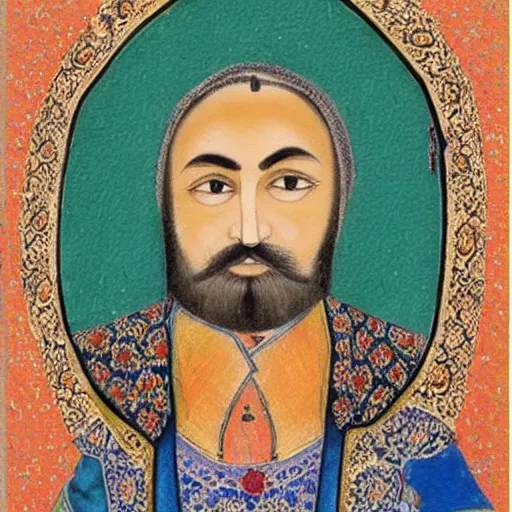 Image similar to a persian miniature painting by reza abbasi