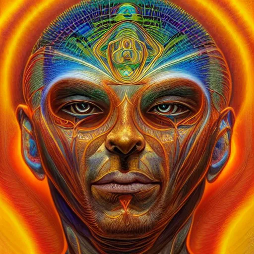Prompt: the sacred dmt king by alex grey in the style of oil painting visionary art, intricate artwork by Tooth Wu and wlop and beeple. , trending on artstation, greg rutkowski very coherent symmetrical artwork