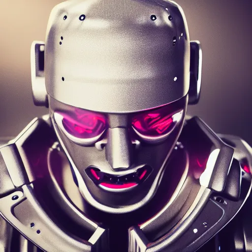 Image similar to hiphop gangsta robot, with grillz, led screens, expressive, photo realistic, dramatic cinematic lighting, octane render, 4 k, ultra detailed