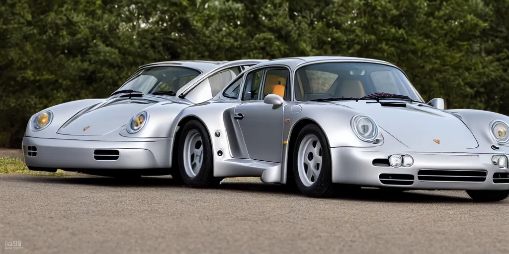 Prompt: porsche 959 with a turbine rocket engine. photo realistic 4k 35mm