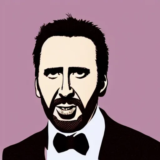 Prompt: a minimalist logo for a dating app only for nic cage