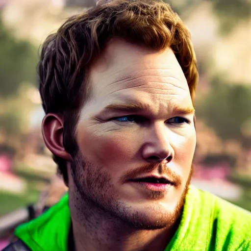 Image similar to Chris pratt as live action mario, 4k headshot photography