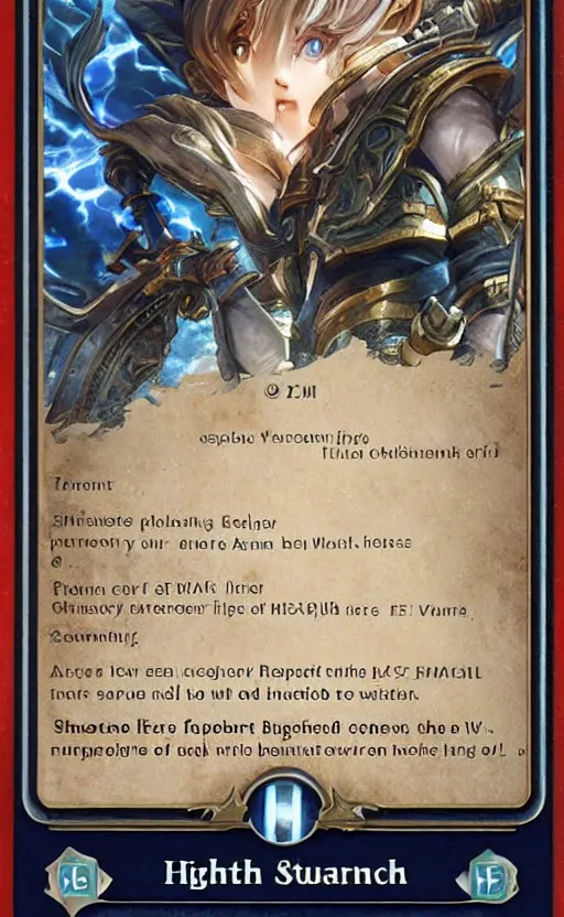 Prompt: the front of a trading card, high details, high resolution, shadowverse style