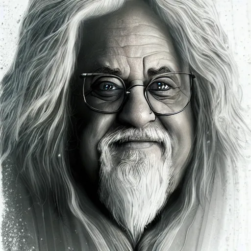 Image similar to portrait danny devito as gandalf, deviantart, smile, ultra realistic illustration, final fantasy